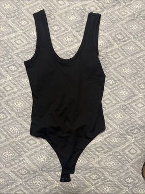 nuuds Black Scoop Neck Bodysuit